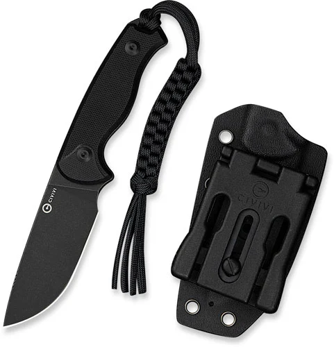 CIVIVI KNIFE TIMBERBARK 3.2" - FIXED BLACK/BLACK G10 STNWASH - Image 3