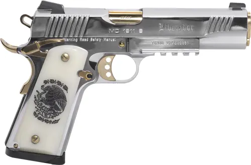 GIRSAN MC1911S LIBERADORE II - 9MM CHROME/GOLD ENGRAVED 10RD - Image 2