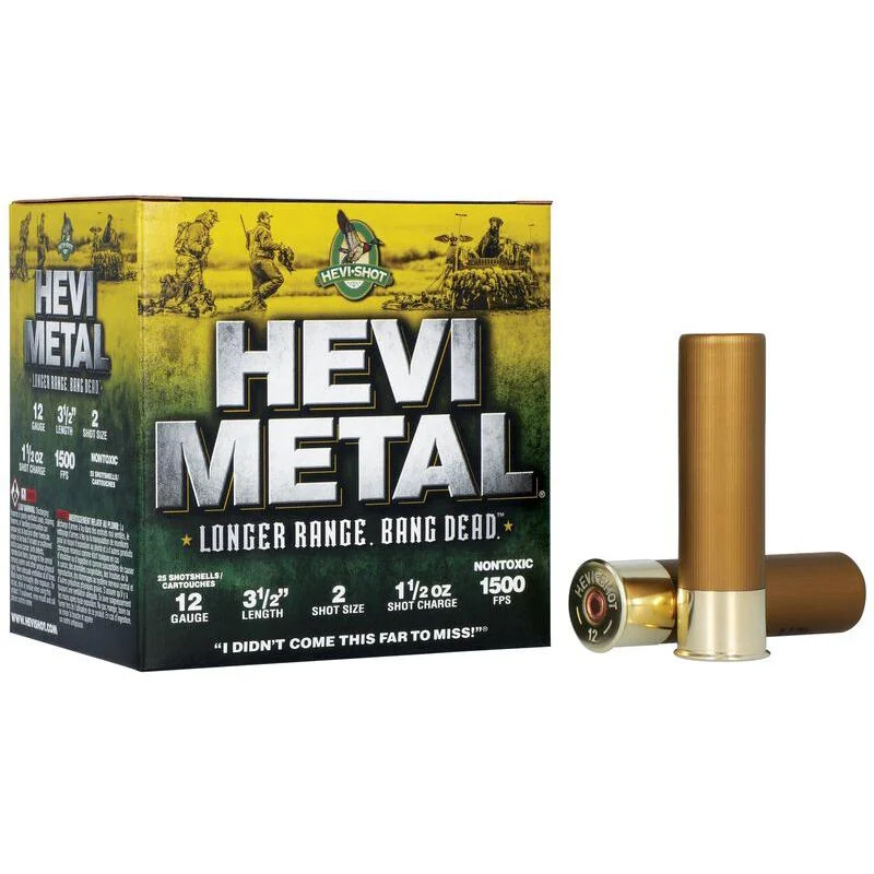 HEVI-Shot HEVI-Metal Longer Range Shotshell 12ga 3.5" 1-1/2 oz 1500 fps #2 25/ct