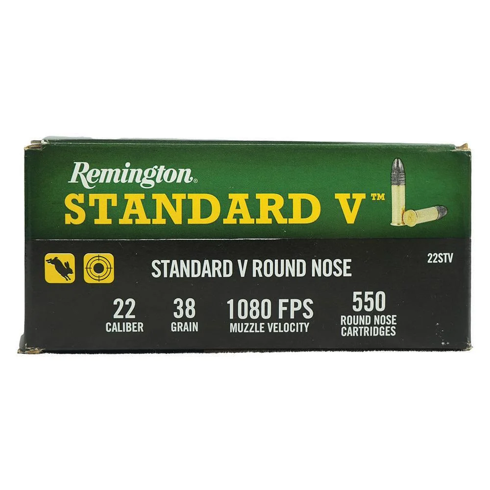 Remington Standard Velocity Rimfire Ammunition .22LR 36gr LRN 1080 fps 550/ct